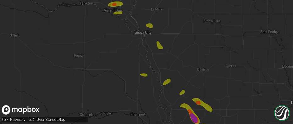 Hail map in Macy, NE on May 31, 2026