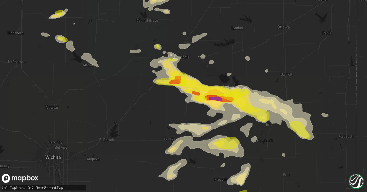 Hail map in Madison, KS on May 31, 2026