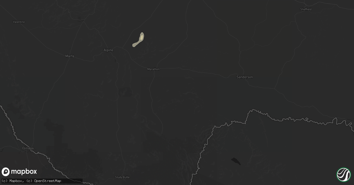 Hail map in Marathon, TX on May 31, 2026