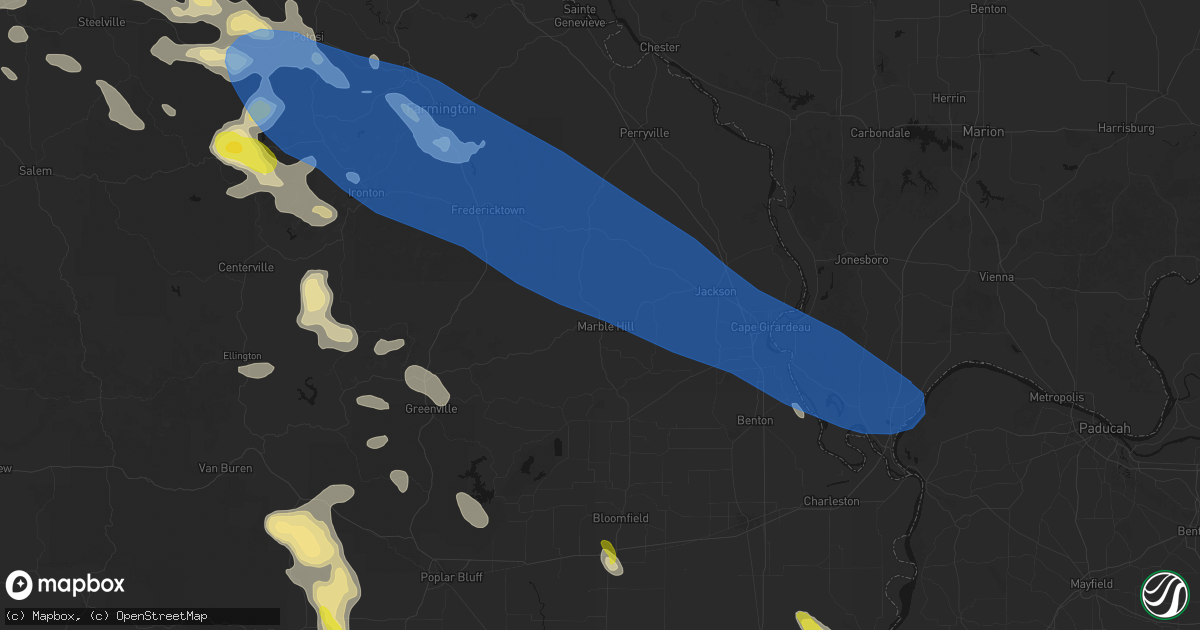 Hail map in Marble Hill, MO on May 31, 2026