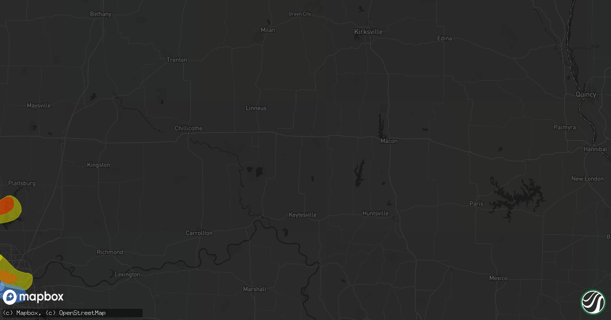 Hail map in Marceline, MO on May 31, 2026