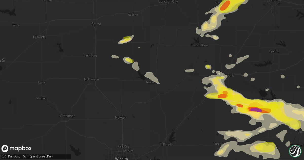 Hail map in Marion, KS on May 31, 2026