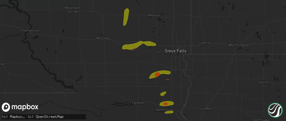 Hail map in Marion, SD on May 31, 2026