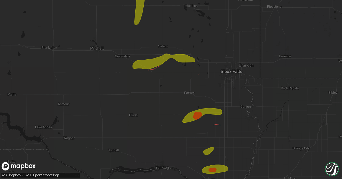 Hail map in Marion, SD on May 31, 2026