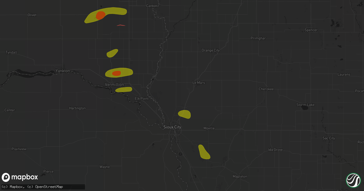 Hail map in Merrill, IA on May 31, 2026