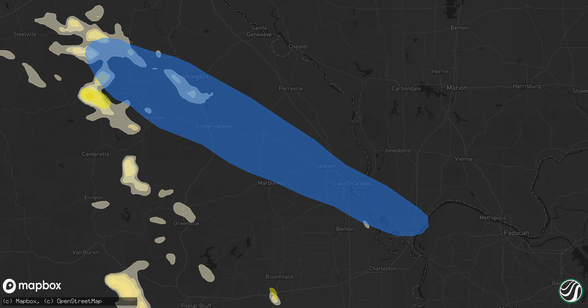 Hail map in Millersville, MO on May 31, 2026