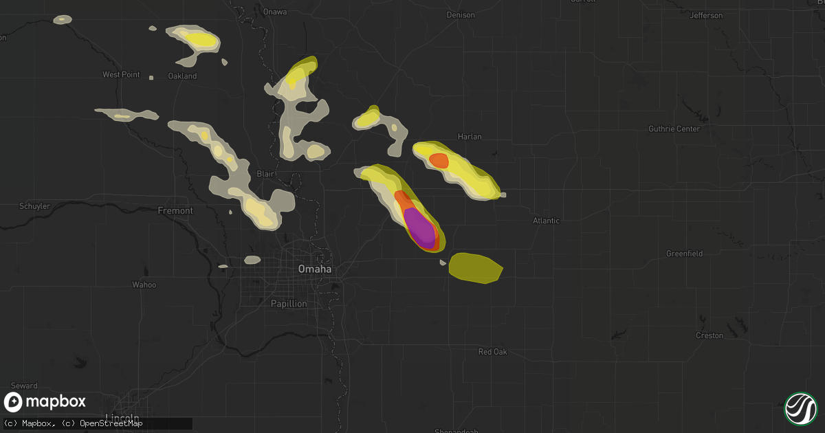 Hail map in Minden, IA on May 31, 2026
