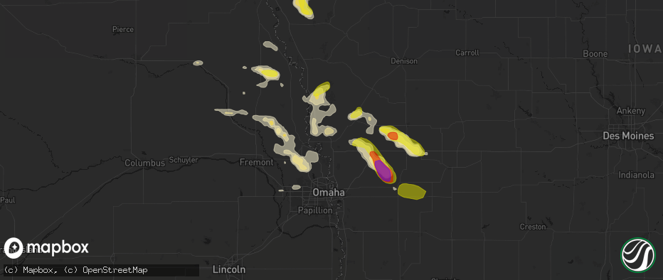 Hail map in Missouri Valley, IA on May 31, 2026