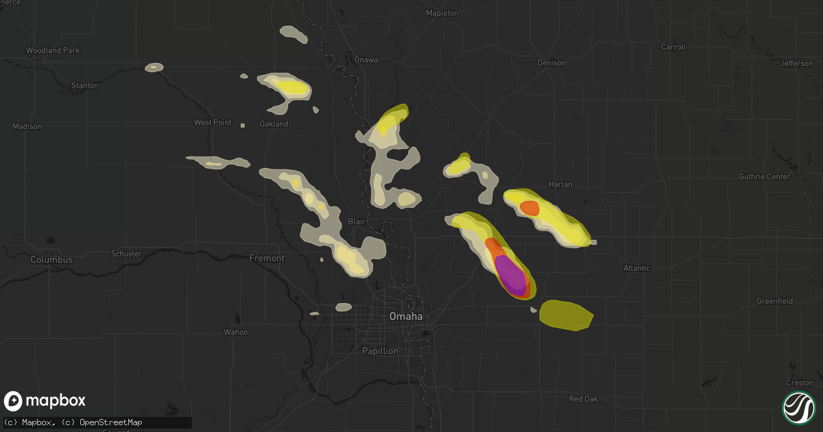 Hail map in Missouri Valley, IA on May 31, 2026