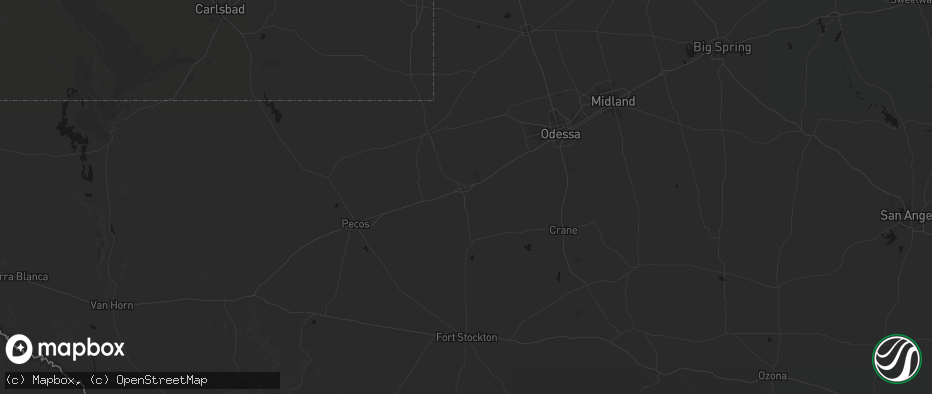 Hail map in Monahans, TX on May 31, 2026