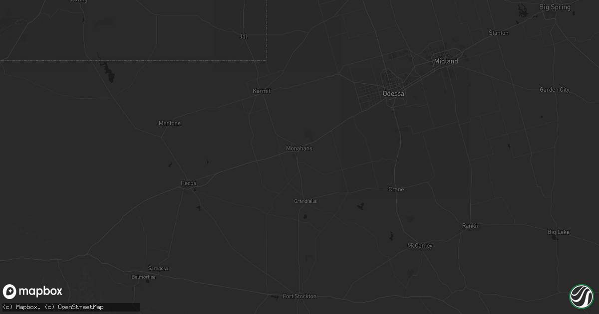Hail map in Monahans, TX on May 31, 2026