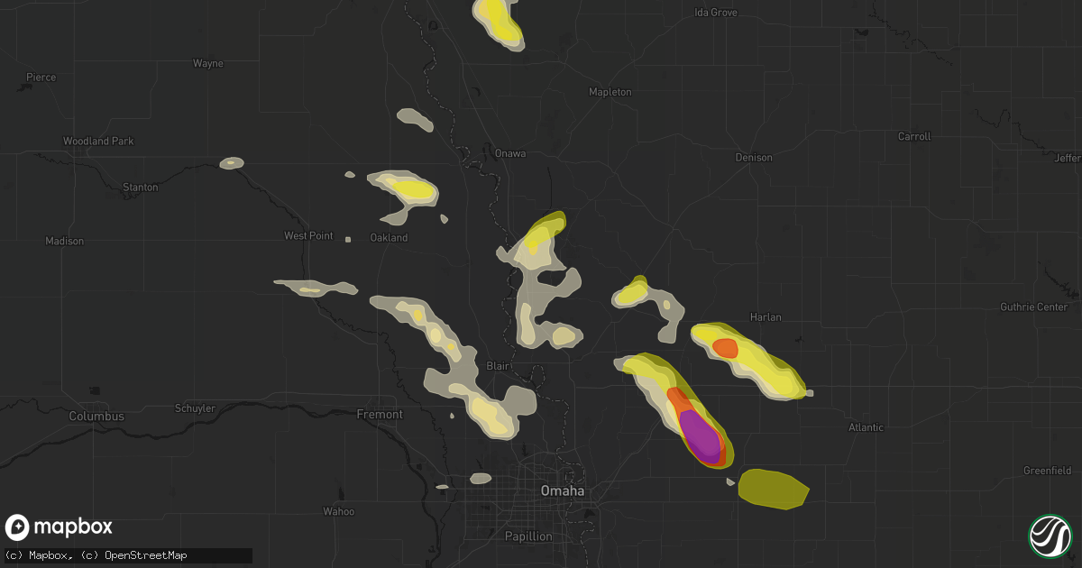 Hail map in Mondamin, IA on May 31, 2026