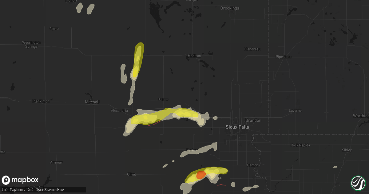 Hail map in Montrose, SD on May 31, 2026