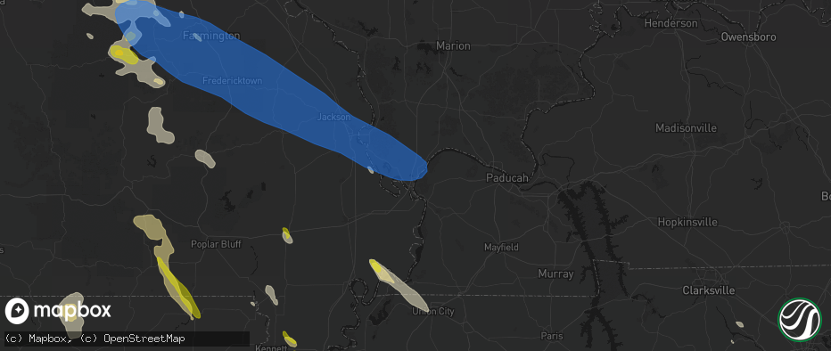 Hail map in Mound City, IL on May 31, 2026