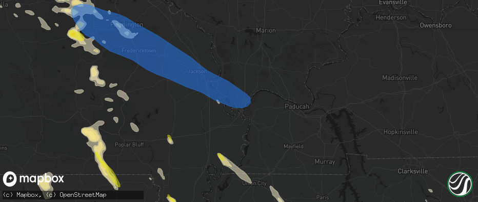 Hail map in Mounds, IL on May 31, 2026