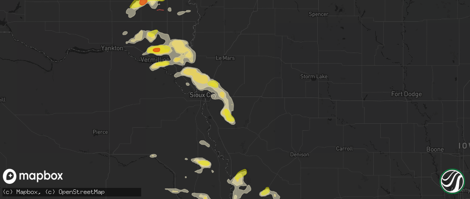 Hail map in Moville, IA on May 31, 2026