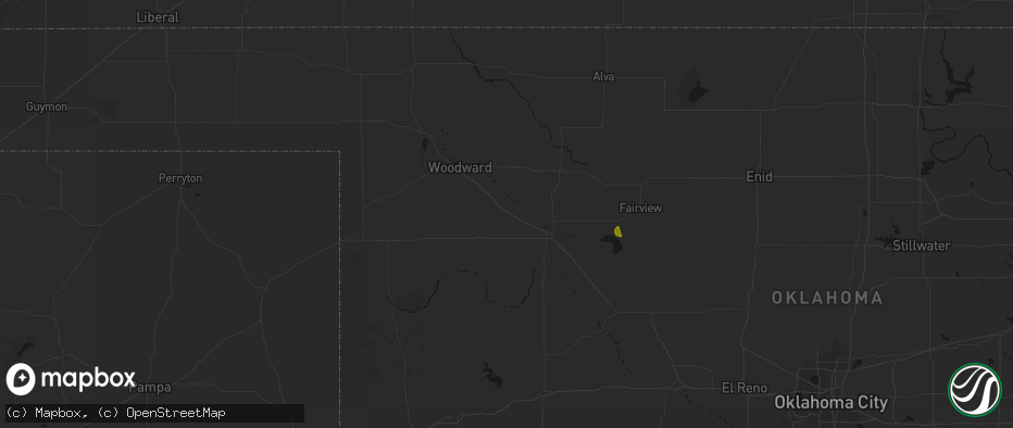 Hail map in Mutual, OK on May 31, 2026