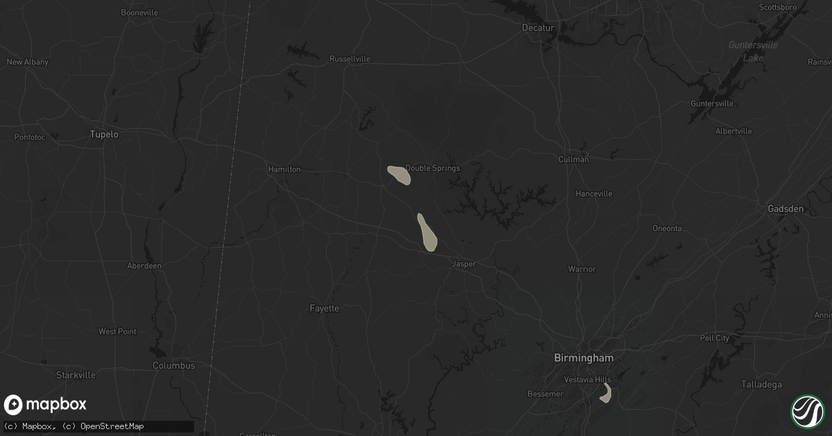 Hail map in Nauvoo, AL on May 31, 2026