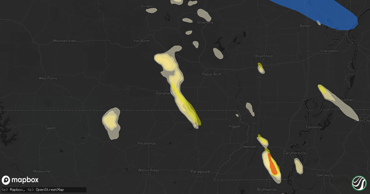 Hail map in Naylor, MO on May 31, 2026