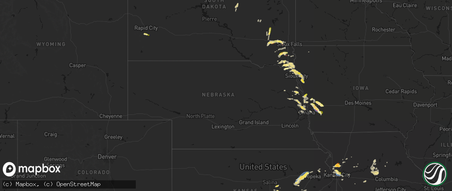 Hail map in Nebraska on May 31, 2026