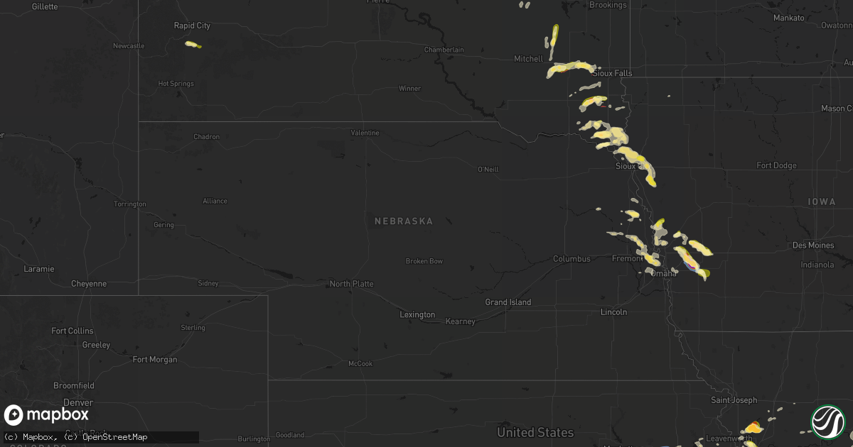 Hail map in Nebraska on May 31, 2026