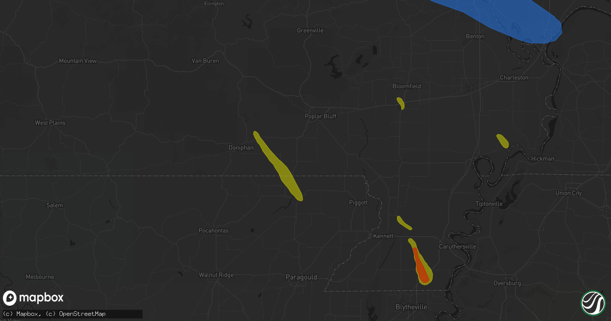 Hail map in Neelyville, MO on May 31, 2026