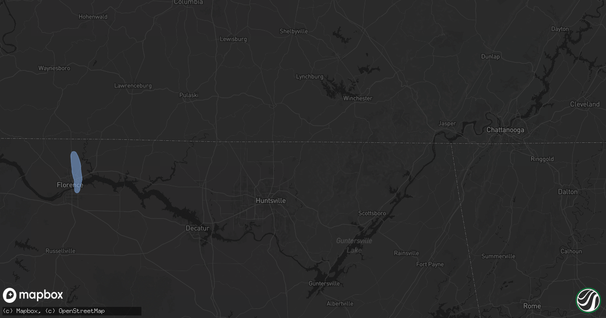 Hail map in New Market, AL on May 31, 2026