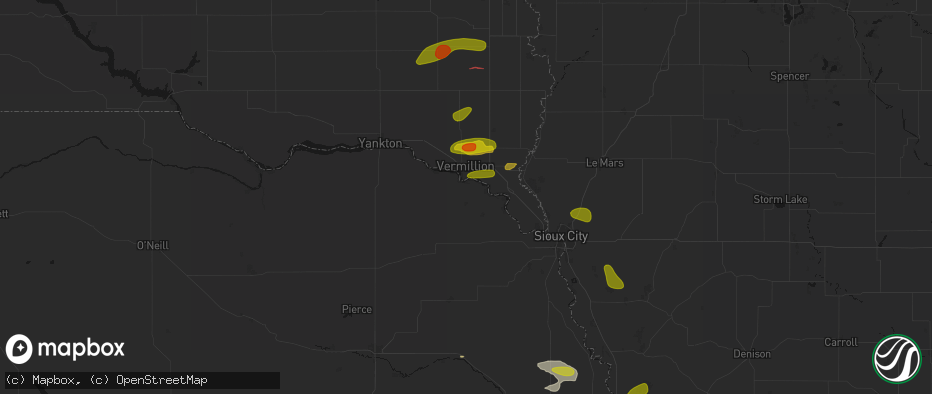 Hail map in Newcastle, NE on May 31, 2026