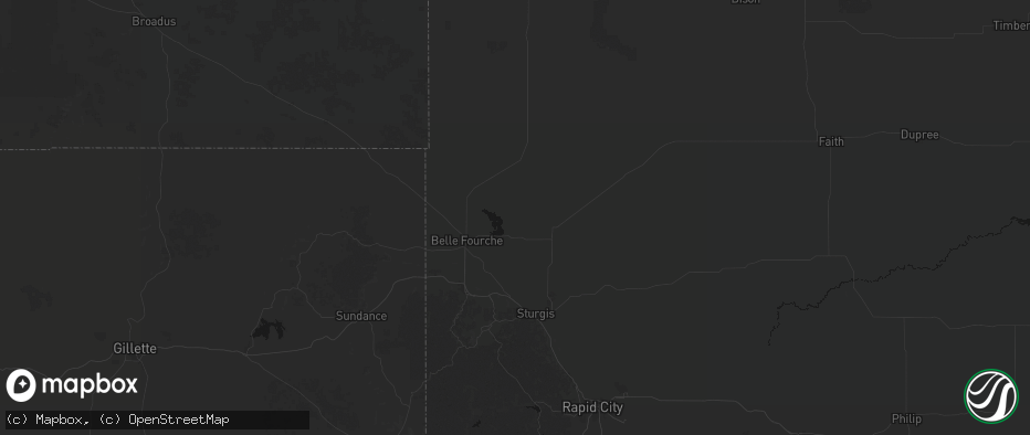 Hail map in Nisland, SD on May 31, 2026