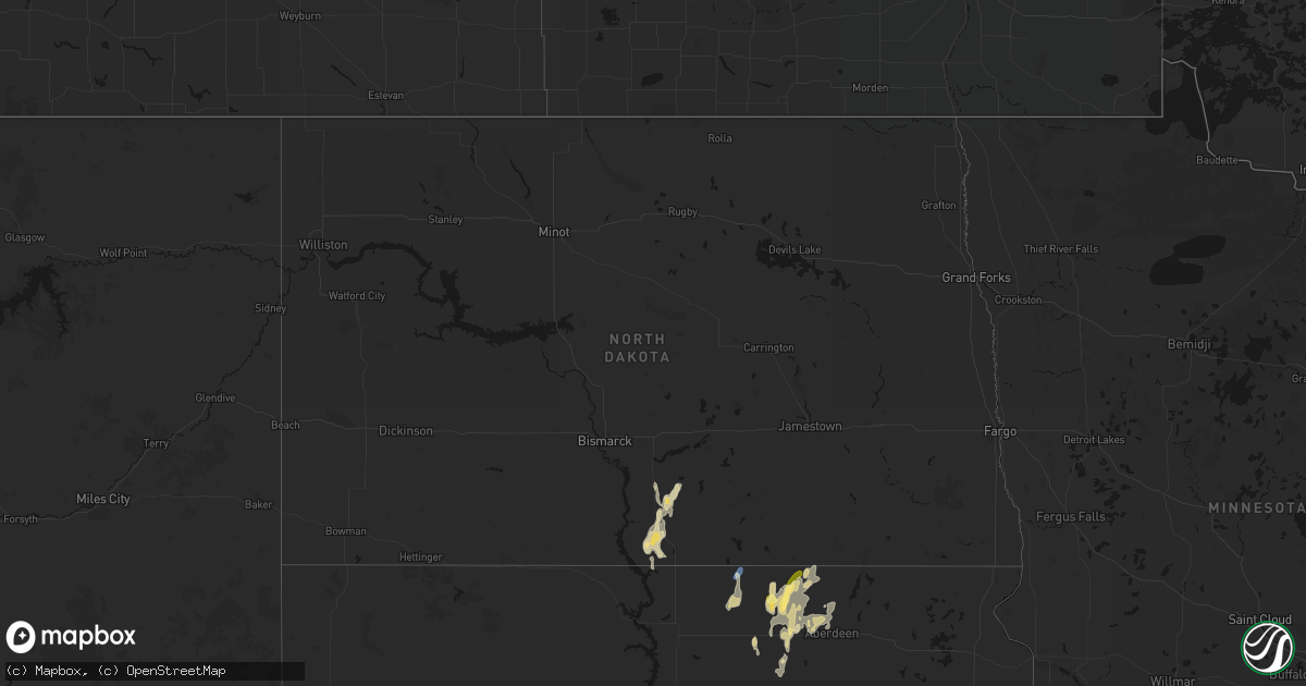 Hail map in North Dakota on May 31, 2026