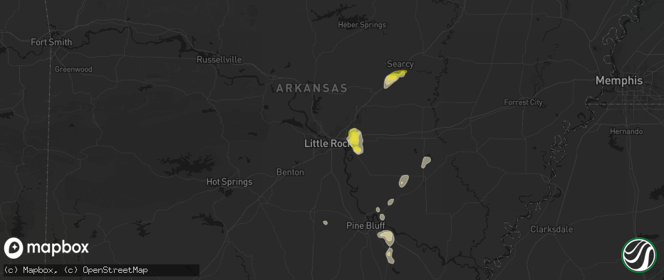 Hail map in North Little Rock, AR on May 31, 2026