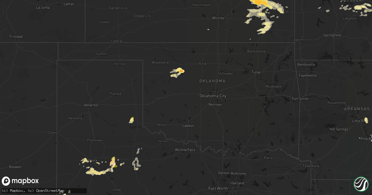 Hail map in Oklahoma on May 31, 2026
