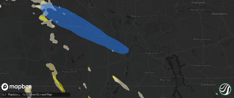 Hail map in Olive Branch, IL on May 31, 2026