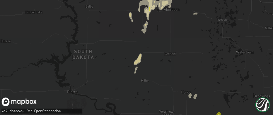 Hail map in Orient, SD on May 31, 2026