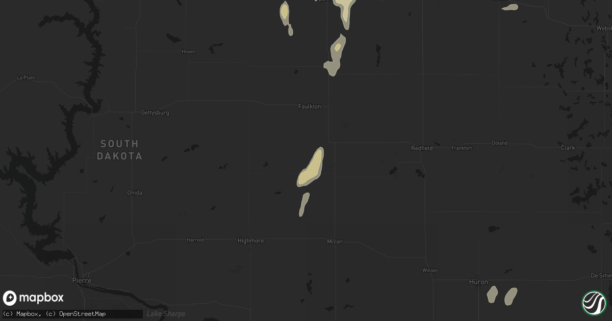 Hail map in Orient, SD on May 31, 2026