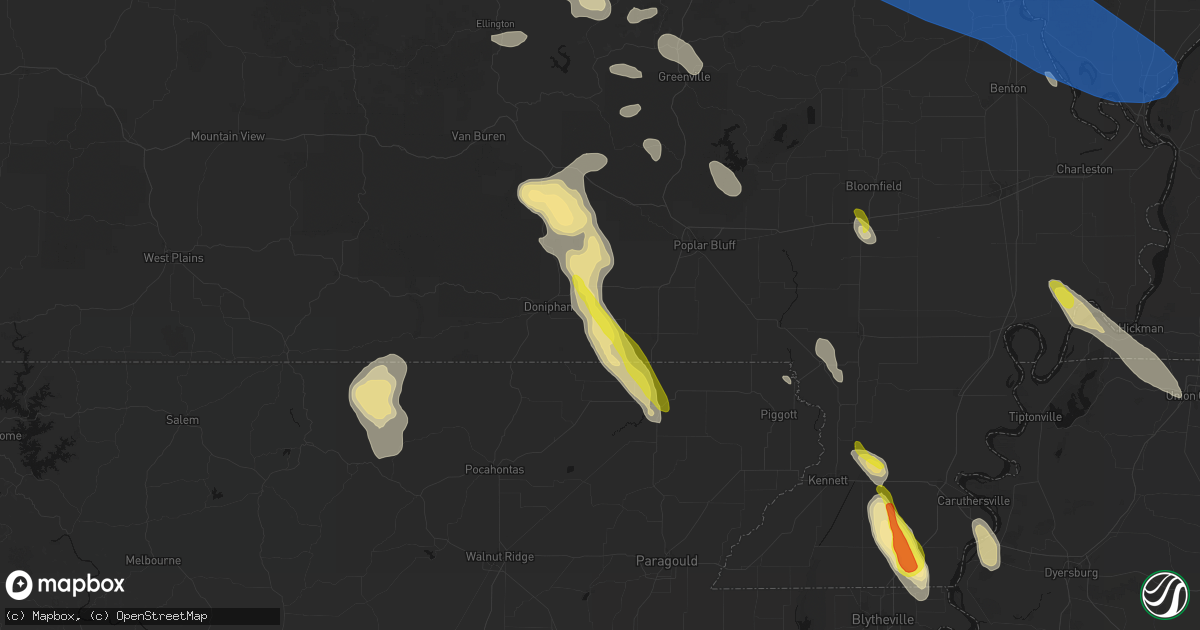 Hail map in Oxly, MO on May 31, 2026