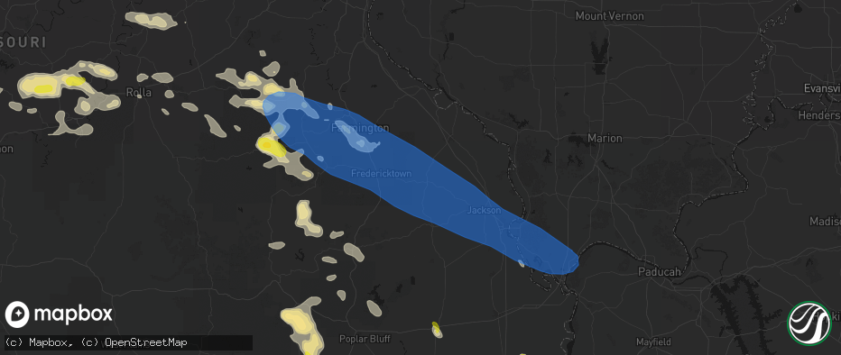 Hail map in Patton, MO on May 31, 2026