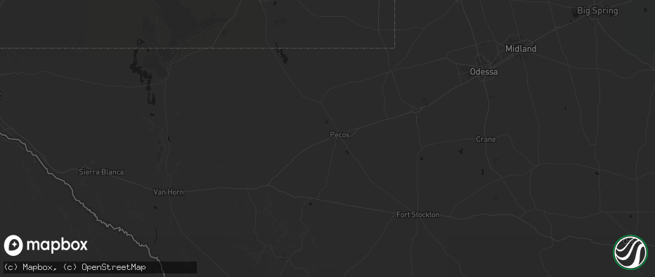 Hail map in Pecos, TX on May 31, 2026