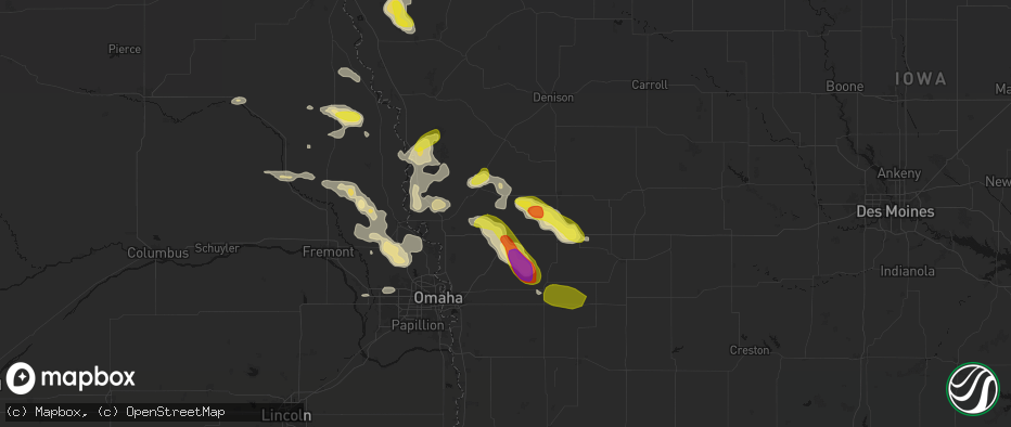 Hail map in Persia, IA on May 31, 2026