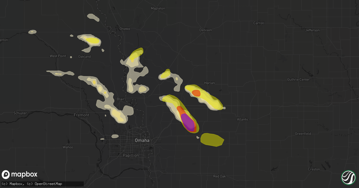 Hail map in Persia, IA on May 31, 2026