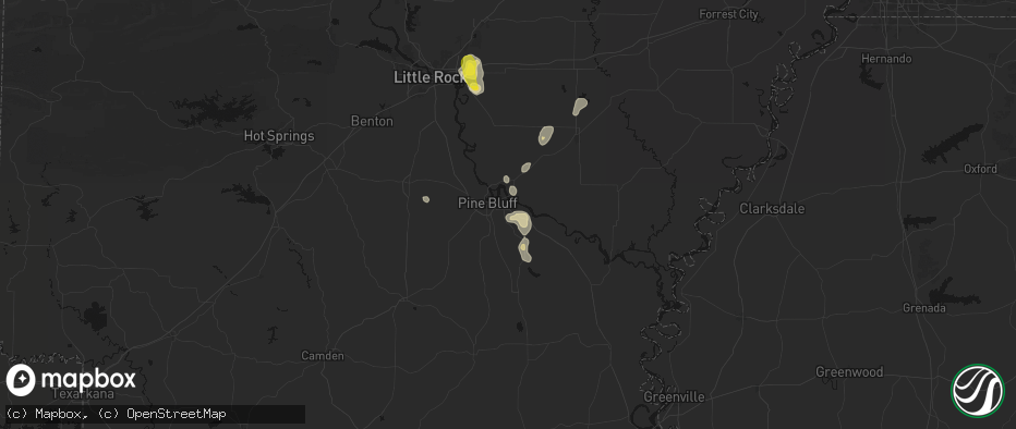 Hail map in Pine Bluff, AR on May 31, 2026
