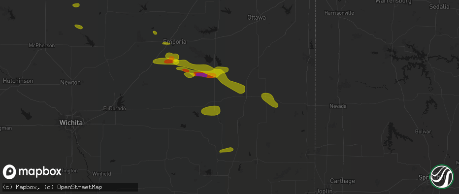 Hail map in Piqua, KS on May 31, 2026