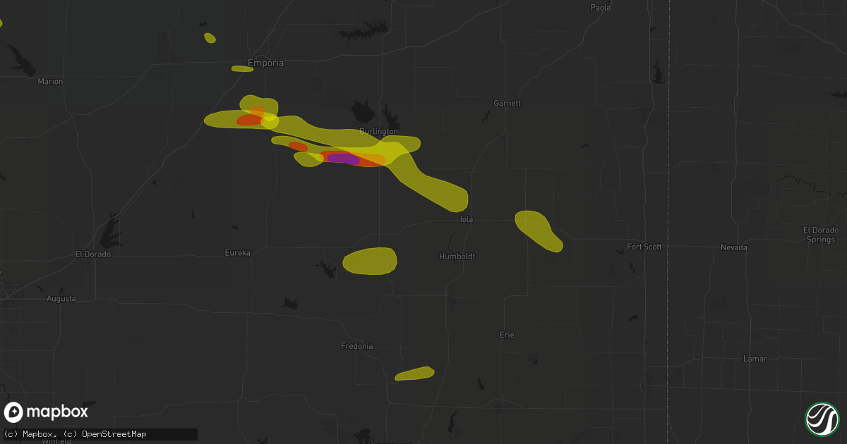 Hail map in Piqua, KS on May 31, 2026