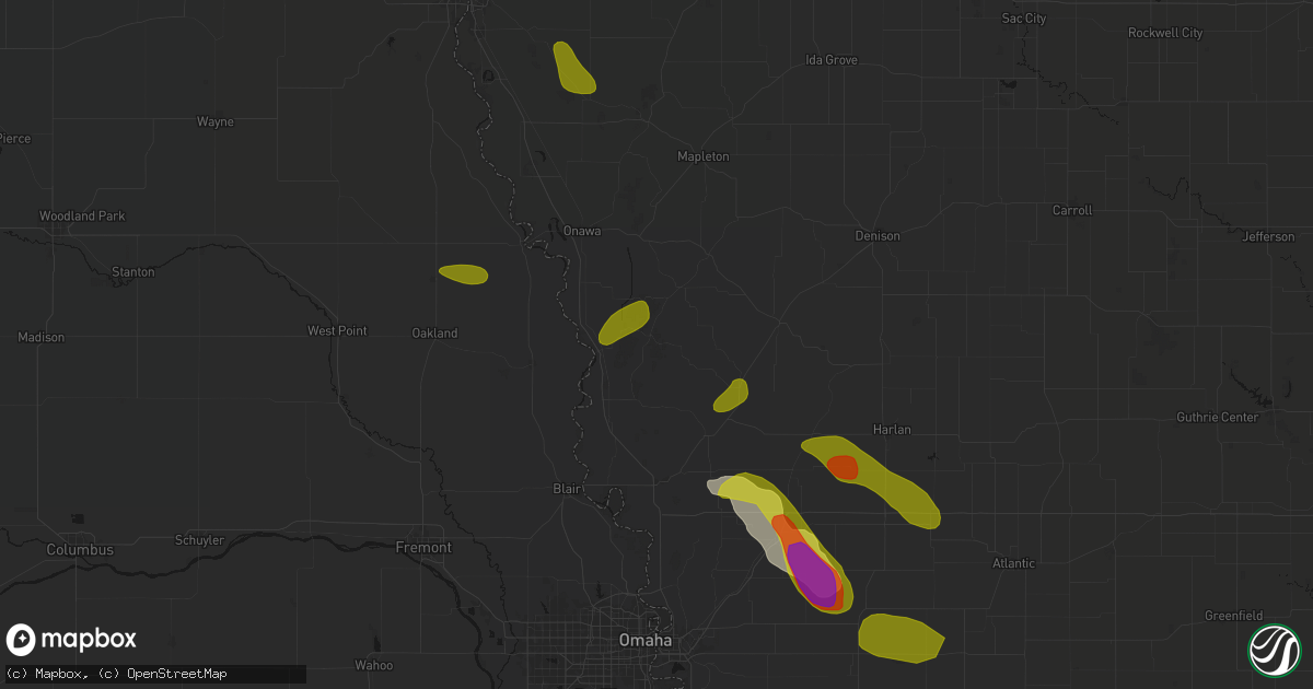 Hail map in Pisgah, IA on May 31, 2026