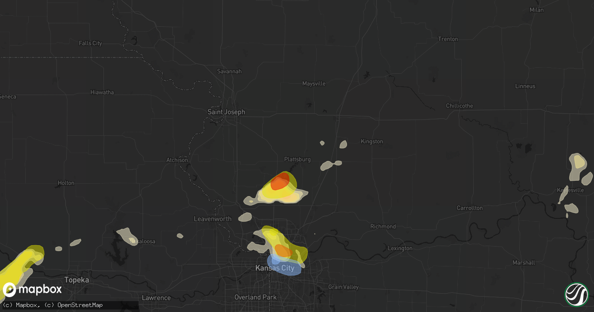 Hail map in Plattsburg, MO on May 31, 2026