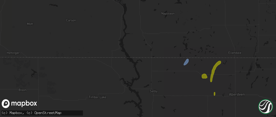Hail map in Pollock, SD on May 31, 2026
