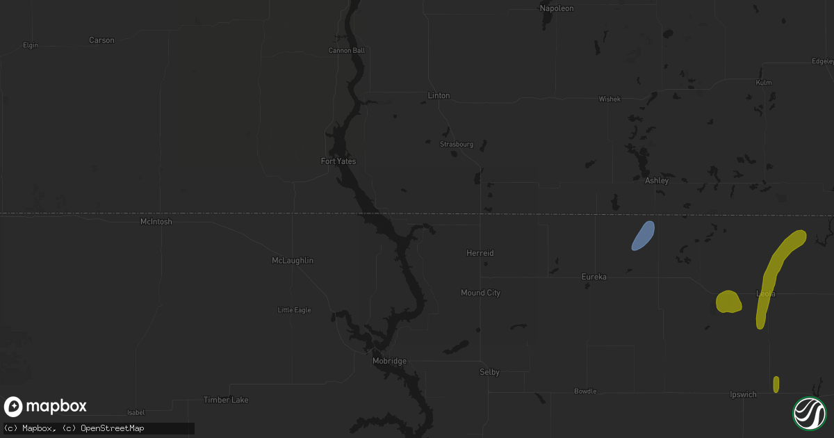 Hail map in Pollock, SD on May 31, 2026