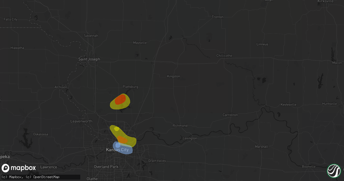 Hail map in Polo, MO on May 31, 2026