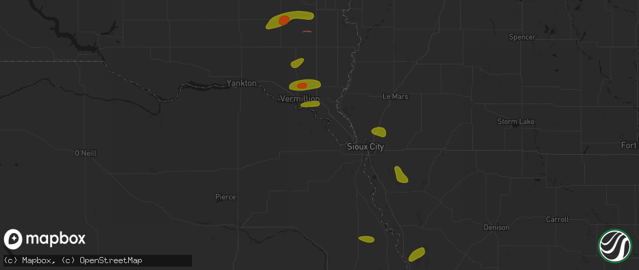 Hail map in Ponca, NE on May 31, 2026