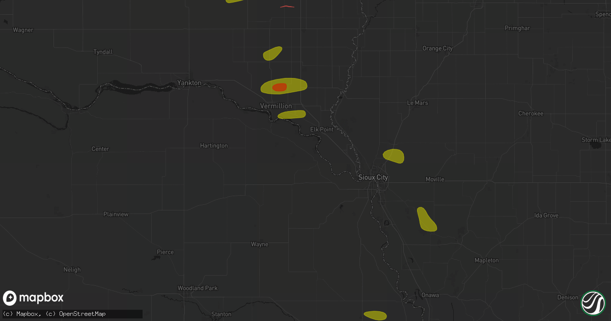Hail map in Ponca, NE on May 31, 2026